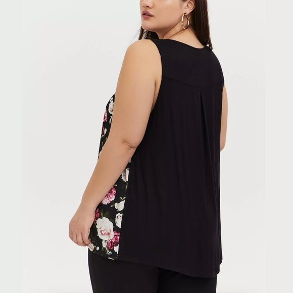 Torrid - Floral Georgette Knit Back Tank - Picture 2 of 11